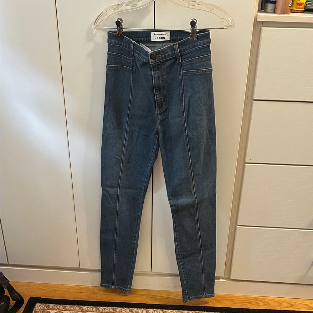 Reformation High-Waisted Blue Jeans